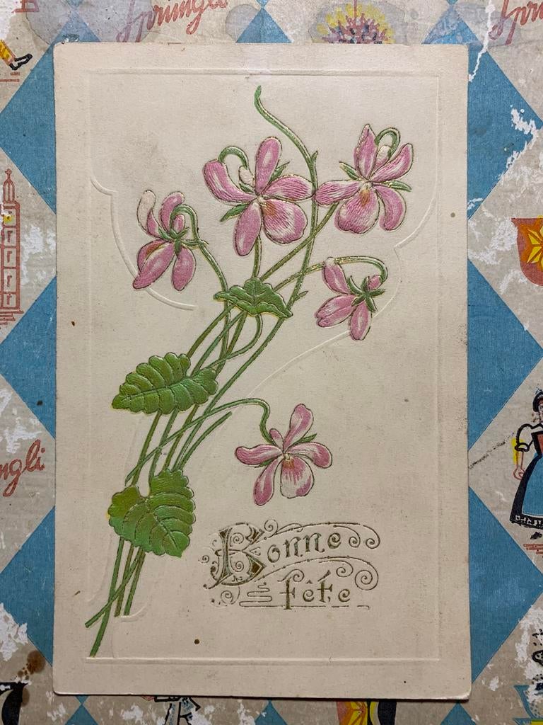 Bonne Fête (RR), Verzamelen, Ansichtkaarten | Themakaarten, Ophalen of Verzenden, Voor 1920, Gelopen, Overige thema's