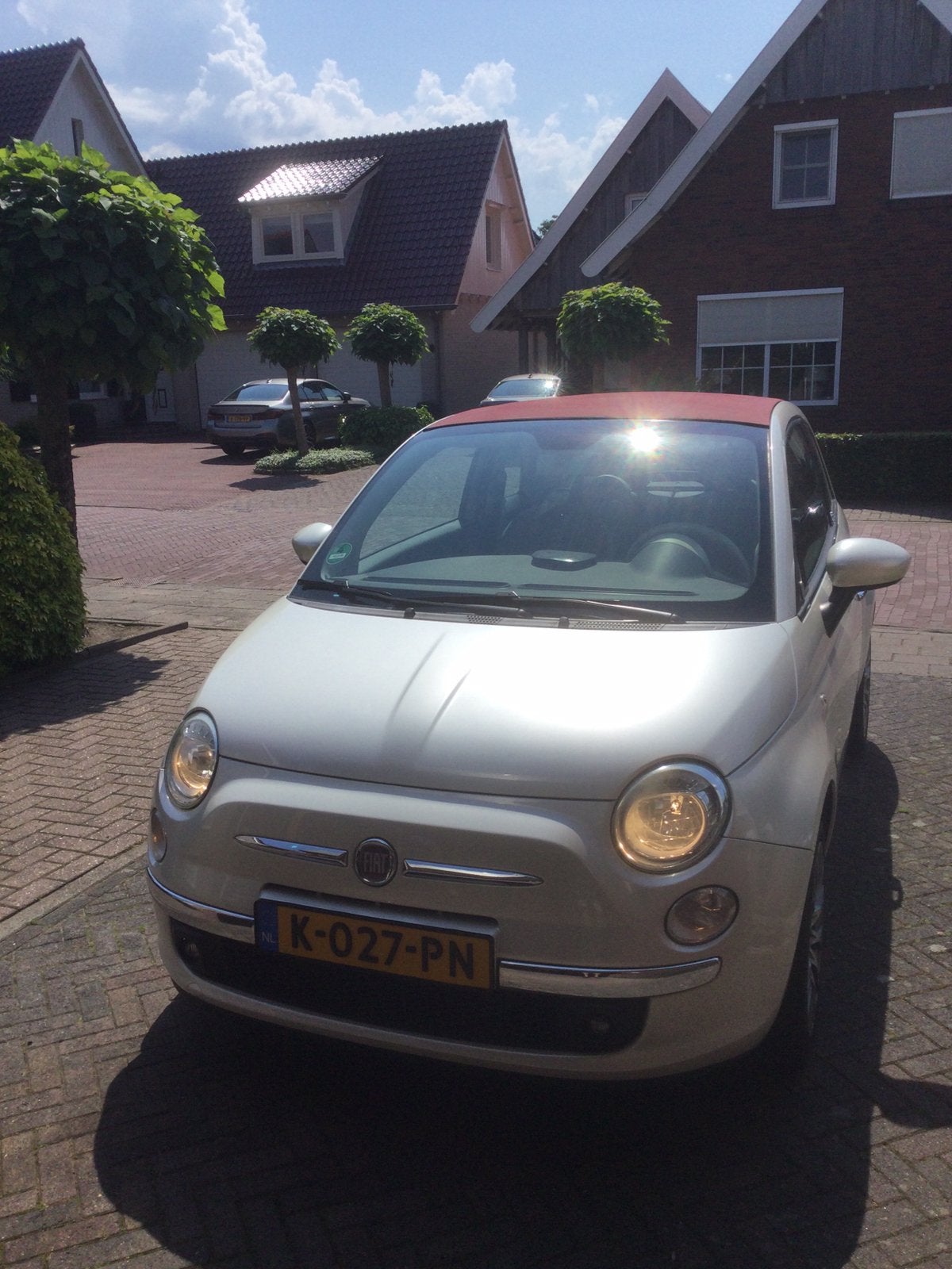 Fiat 500 1.4 16V 73KW C 2009 Parelmoer, Auto's, 31 €/maand, 4 cilinders, 100 pk, Wit