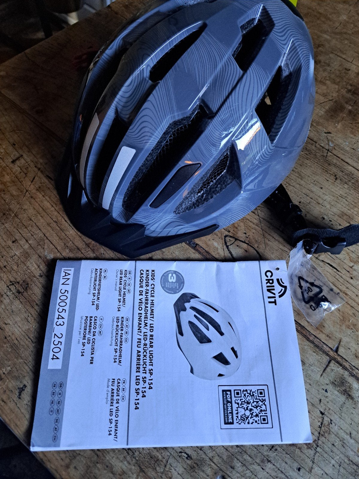 kinderfietshelm met achterlicht nieuw, Verzenden, Nieuw, Overige maten, Crivit