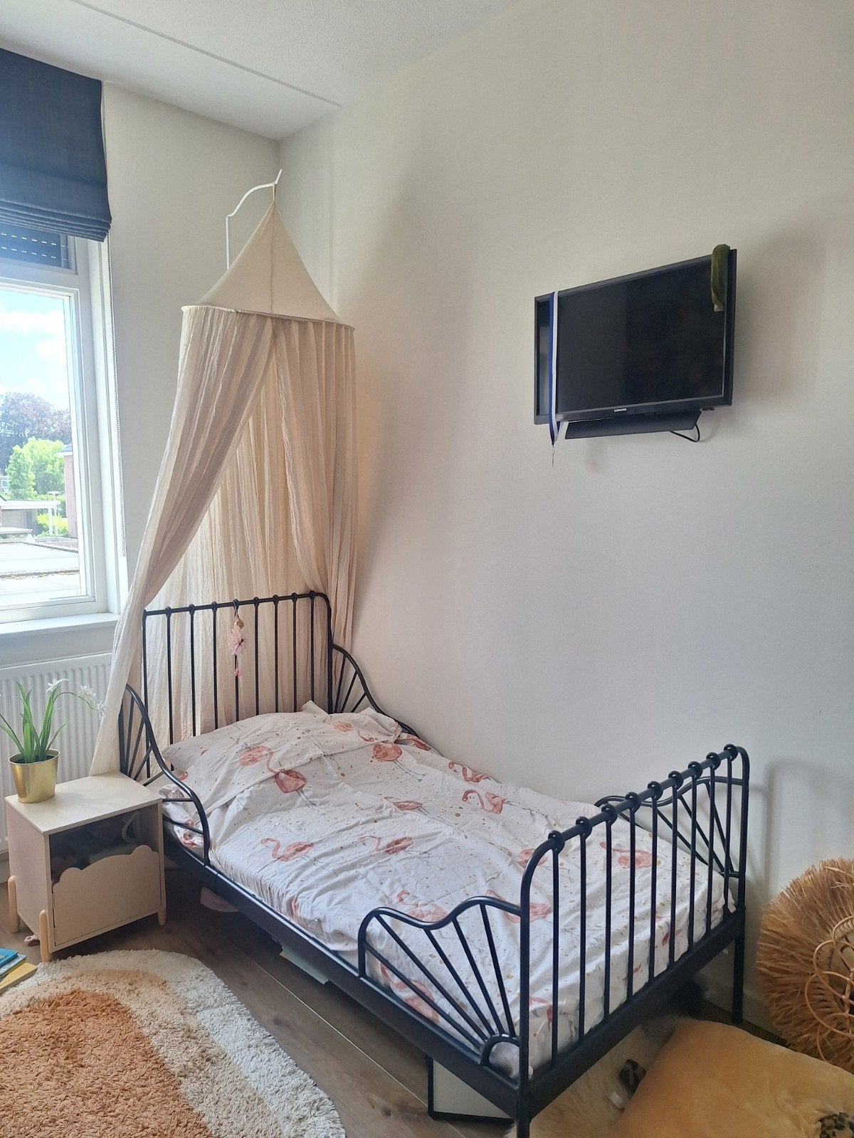 Minnen meegroeibed 80x200 met matras, Huis en Inrichting, Slaapkamer | Bedden, Ophalen, Gebruikt, Eenpersoons, Wit