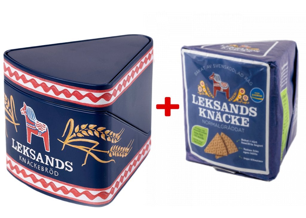 AANBIEDING: Leksands Knäckebröd bewaarblik+ 1 pak knäckebröd, Overige typen, Ophalen of Verzenden, Nieuw, Metaal