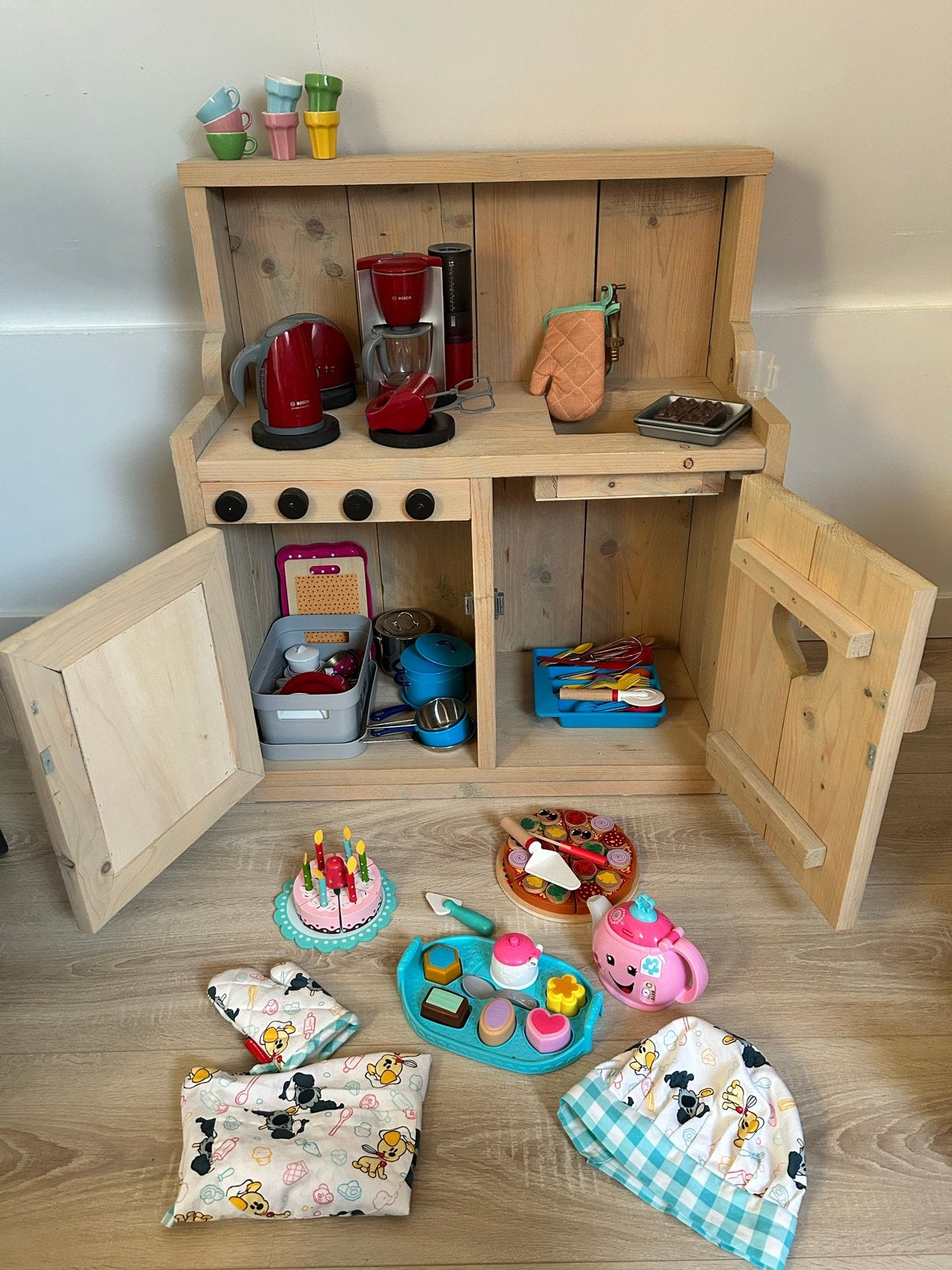 Houten speelkeuken met veel extra's - perfecte staat, Ophalen, Zo goed als nieuw, Hout, Speelkeuken