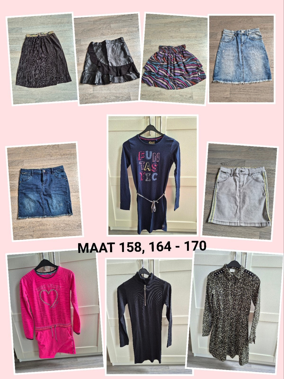 pakket jurkjes en rokjes maat 158, 164 - 170, Meisje, Ophalen of Verzenden, Zo goed als nieuw, Jurk of Rok