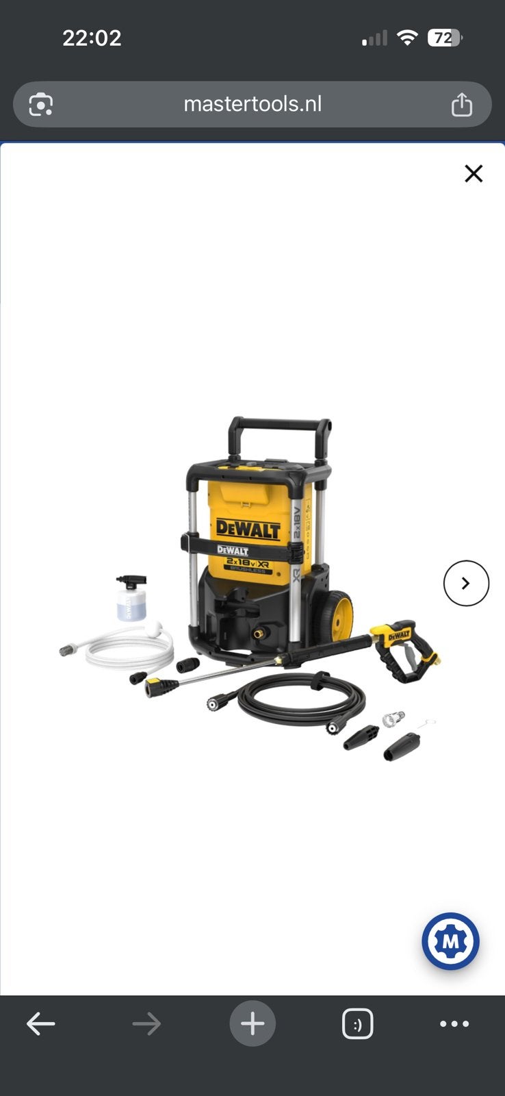 Hogedrukreiniger Dewalt op accu(zonderaccu), Ophalen, Zo goed als nieuw, Accu