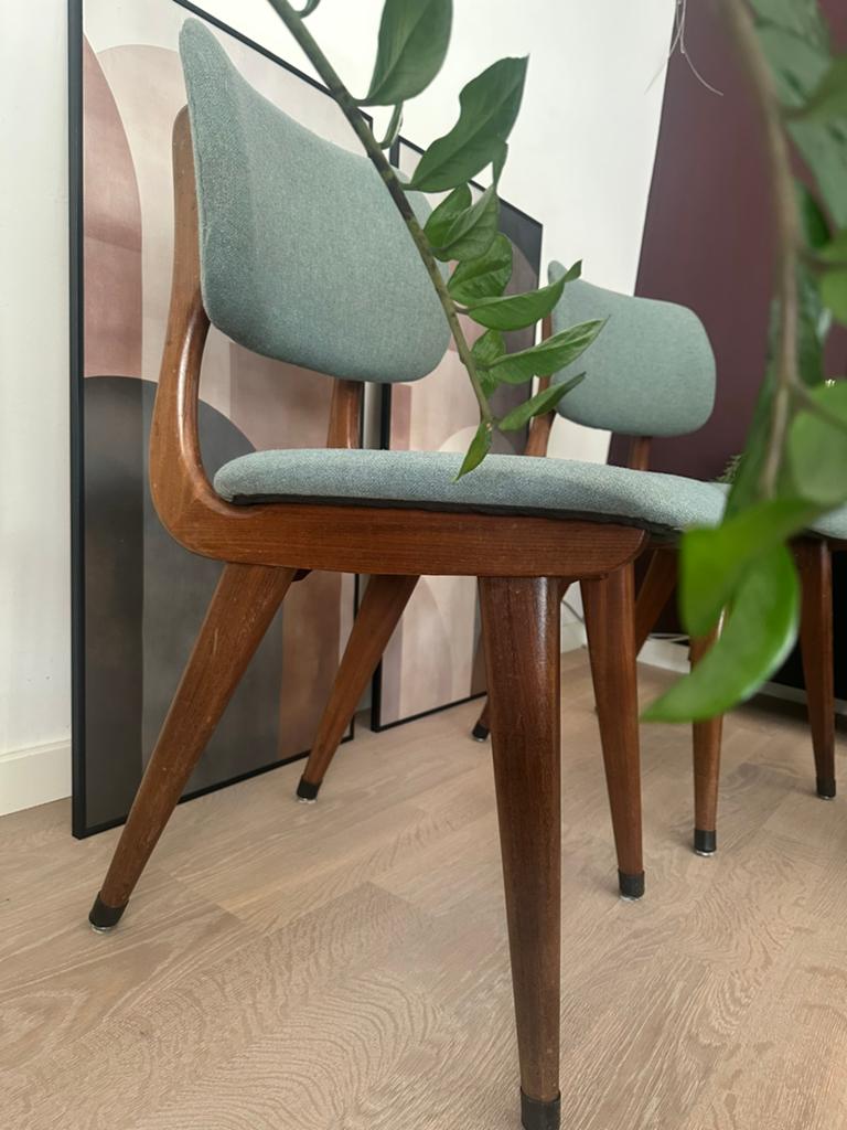 SET: 2 originele design stoelen Louis van Teeffelen / Wébé, Huis en Inrichting, Ophalen, Gebruikt, Bruin, Louis van Teeffelen Webe Mid Century