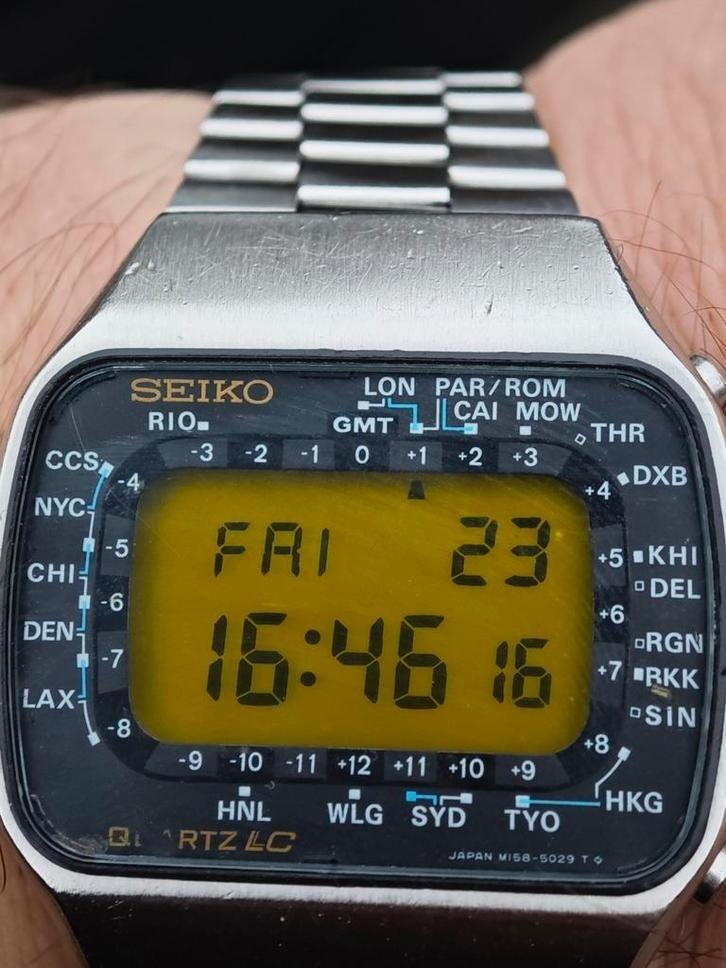 Seiko horloge vintage lcd piloot, Ophalen of Verzenden