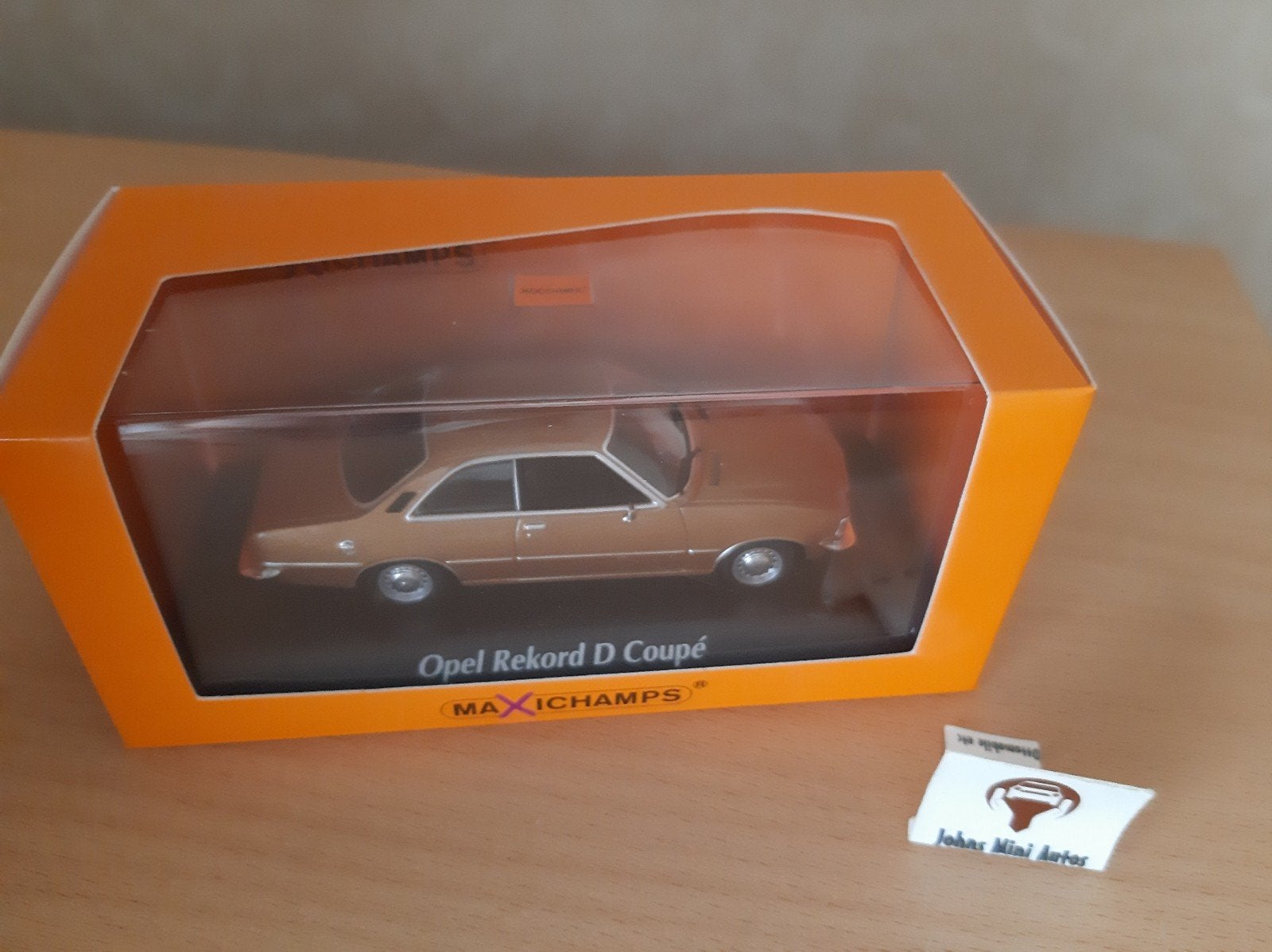 Opel Rekord D Coupe 1975 goud-metallic van Maxichamps 1:43, Overige merken, Auto, Nieuw, Ophalen of Verzenden
