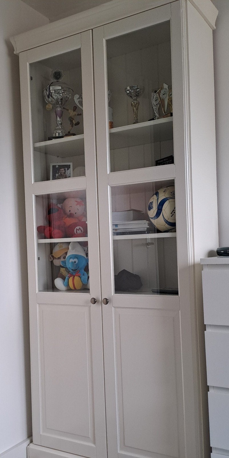 IKEA LIATORP Vitrinekast - H 215 x B 96 x D 34 cm, Ophalen, 200 cm of meer, Overige houtsoorten, 50 tot 100 cm