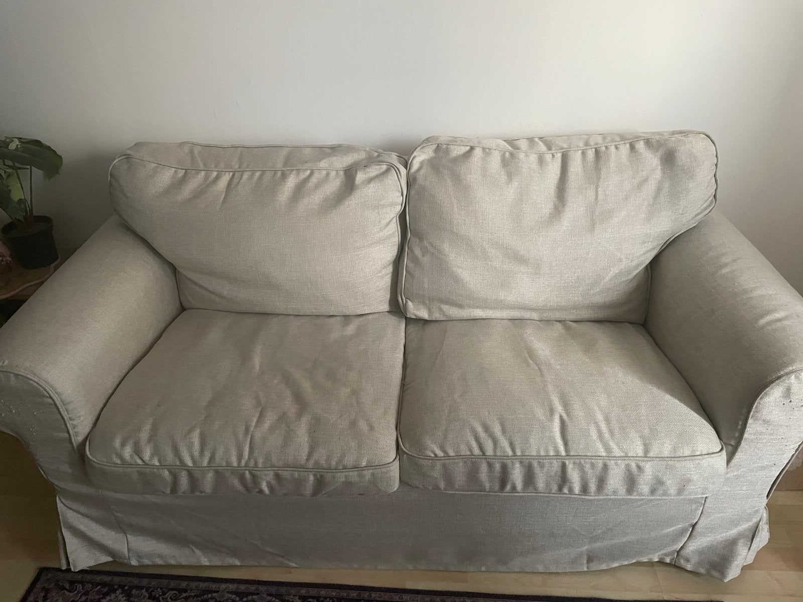 IKEA Ektorp 2-zitsbank beige, Ophalen, Gebruikt, 150 tot 200 cm, Tweepersoons