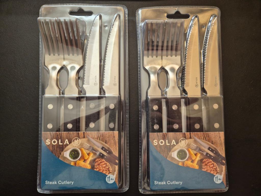 Sola Steak Cutlery - 16 delig, Huis en Inrichting, Ophalen of Verzenden, Nieuw, Rvs of Chroom