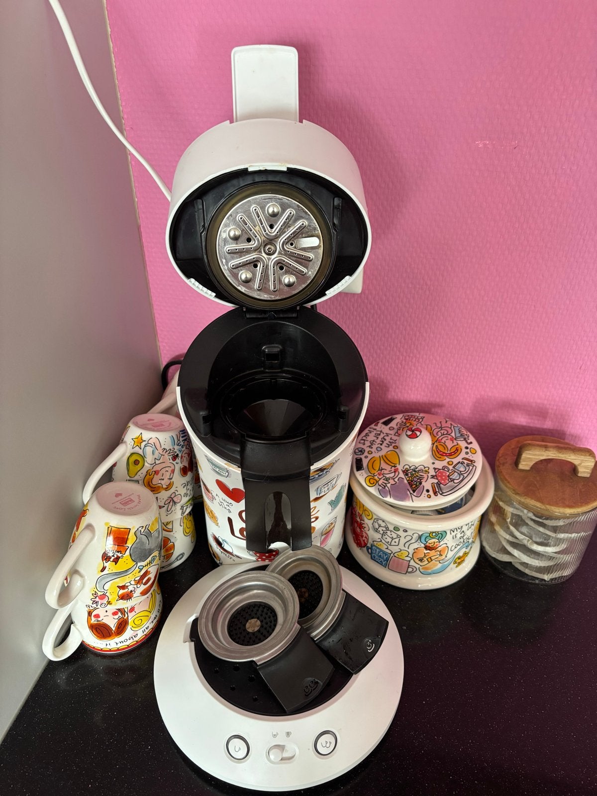 Senseo Philips Blond Amsterdam Koffiezetapparaat met kopjes, Ophalen, Koffiepads en cups, Koffiemachine, Zo goed als nieuw