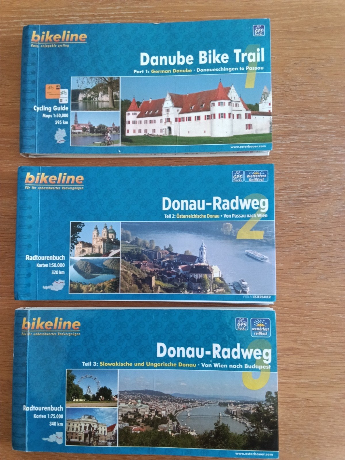Bikeline Donau-Radweg Gidsen (Deel 1, 2, 3), Boeken, Overige merken, Fiets- of Wandelgids, Europa, Ophalen of Verzenden