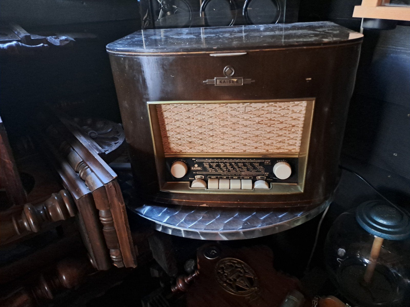 Kaiser W1135PH Radio met Platenspeler uit 1945, Ophalen of Verzenden, Overige merken