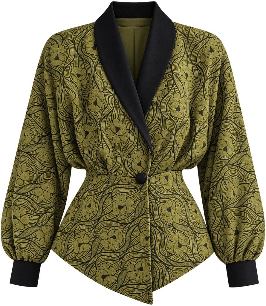Vintage Groen Jasje ontworpen door Sheila de Vries, Maat 38/40 (M), Ophalen of Verzenden, Zo goed als nieuw, Jasje