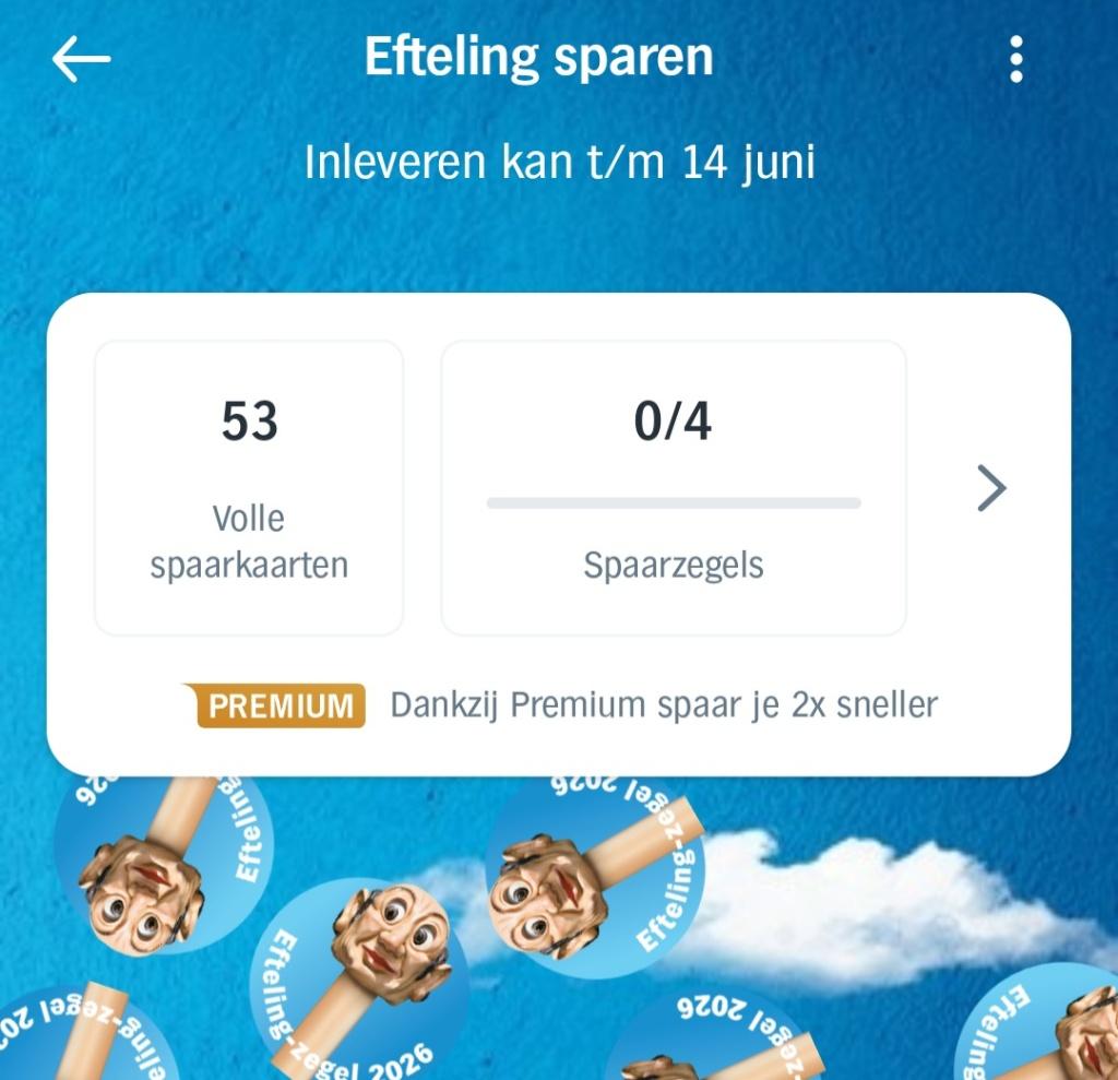 AH / Albert Heijn EFTELING zegels / volle spaarkaarten, Drie personen of meer, Kortingskaart