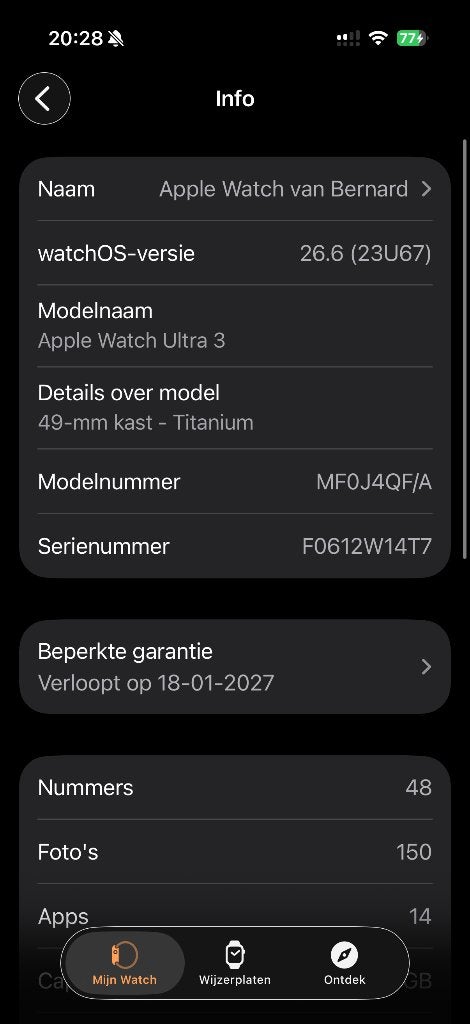 Foto 2 van Apple watch ULTRA 3 Titanium