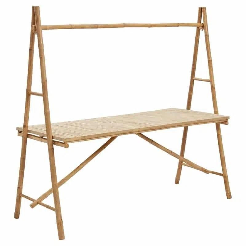 Bamboe tafel - 180x75 cm, Huis en Inrichting, Tafels | Eettafels, Ophalen, Gebruikt, 50 tot 100 cm, 150 tot 200 cm