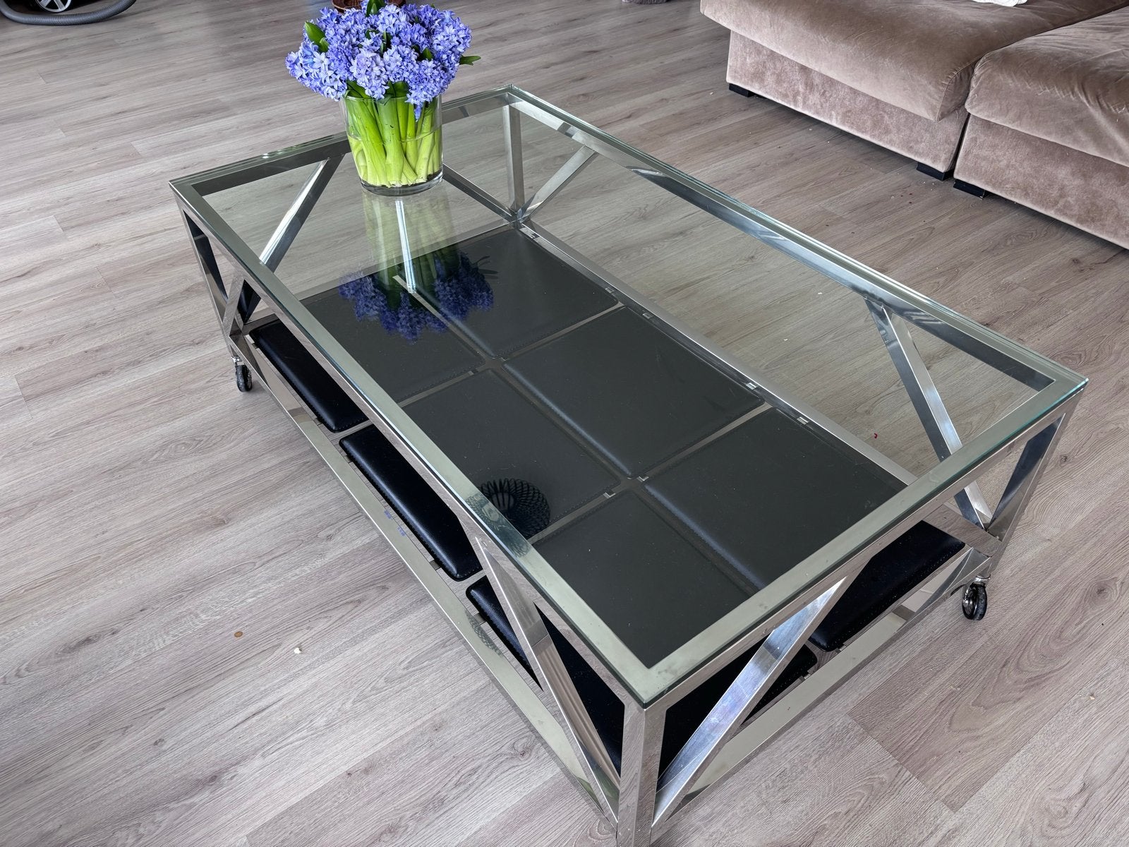 Eichholtz Prado salontafel met bijzettafel, Ophalen, Gebruikt, 100 tot 150 cm, 50 tot 100 cm