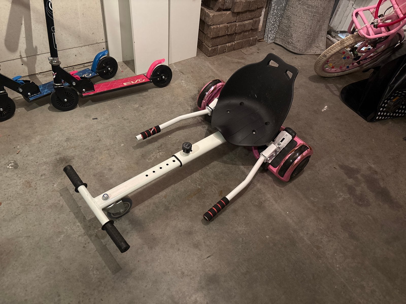 Hoverboard met zitje / Hoverkart - Roze/Wit, Ophalen, Gebruikt, Overige typen