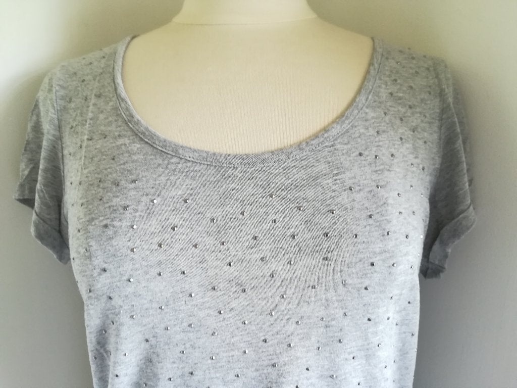 STREET ONE t-shirt grijs met studs maat 38, Maat 38/40 (M), Street One, Ophalen of Verzenden, Zo goed als nieuw