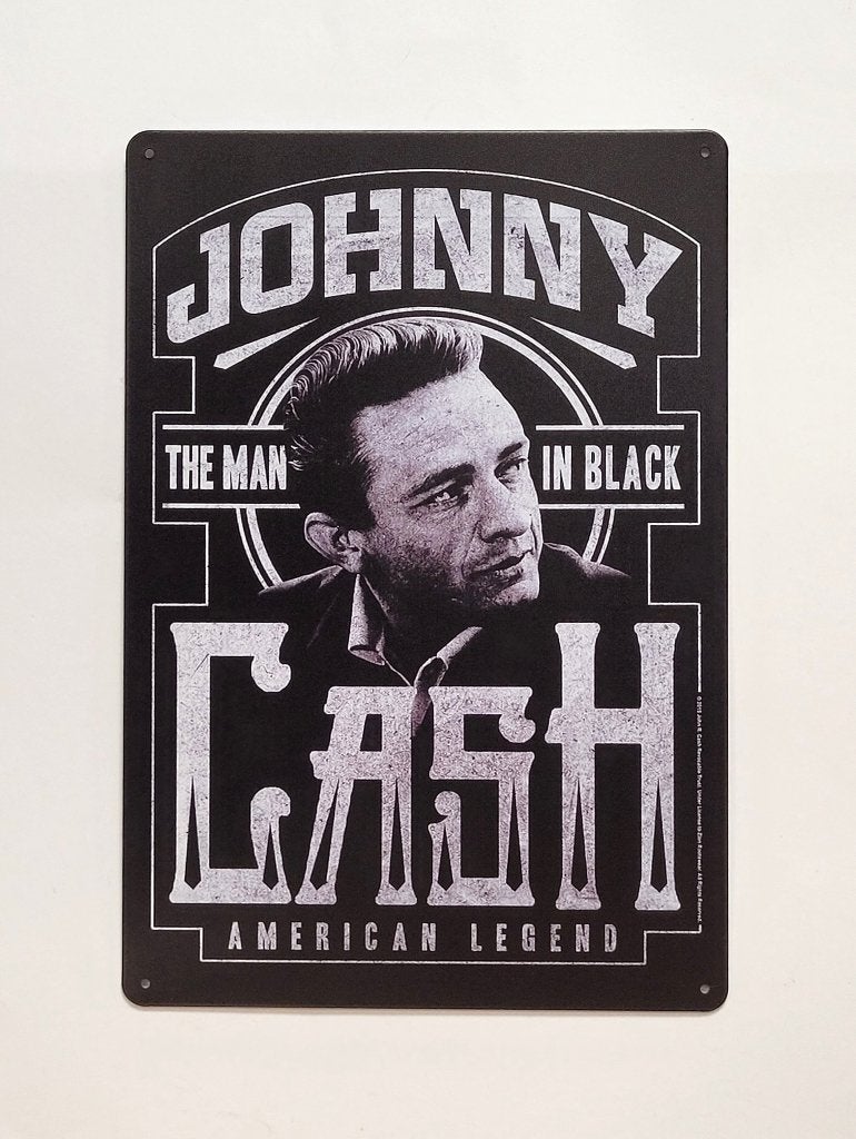 Johnny Cash man in black reclamebord van metaal wandbord, Info@deconoord.nl, Deco Noord, Nieuw, Ophalen of Verzenden