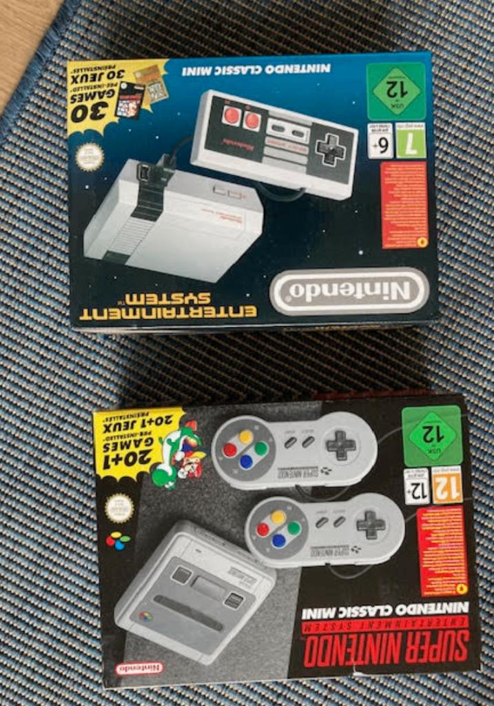 mini super nintendo en mini nes, Verzenden, Zo goed als nieuw, Met 2 controllers