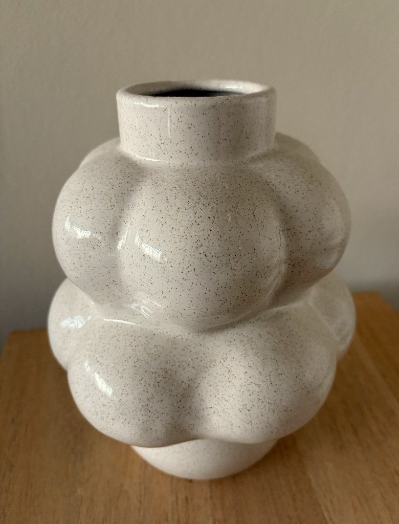Japandi / Basic vaas beige / off-white Kwantum, Beige, 25 cm, Nieuw, Ophalen of Verzenden