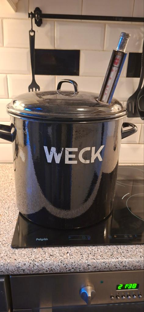 Weckketel / Inmaakketel met thermometer - Zwart, Ophalen of Verzenden, Zwart, Metaal, Overige merken