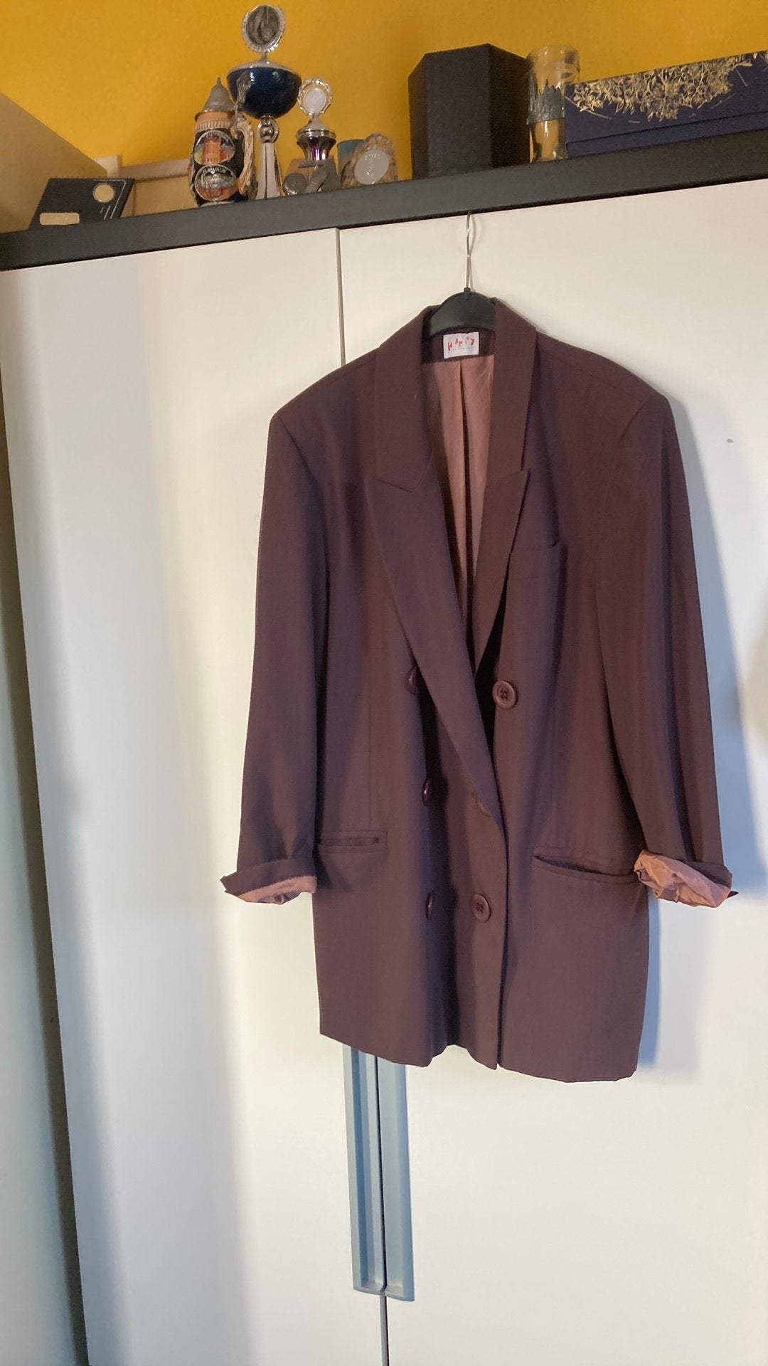 Vintage Happy dames kolbert 42 zgan aubergine, Ophalen of Verzenden, Zo goed als nieuw, Maat 42/44 (L), Paars