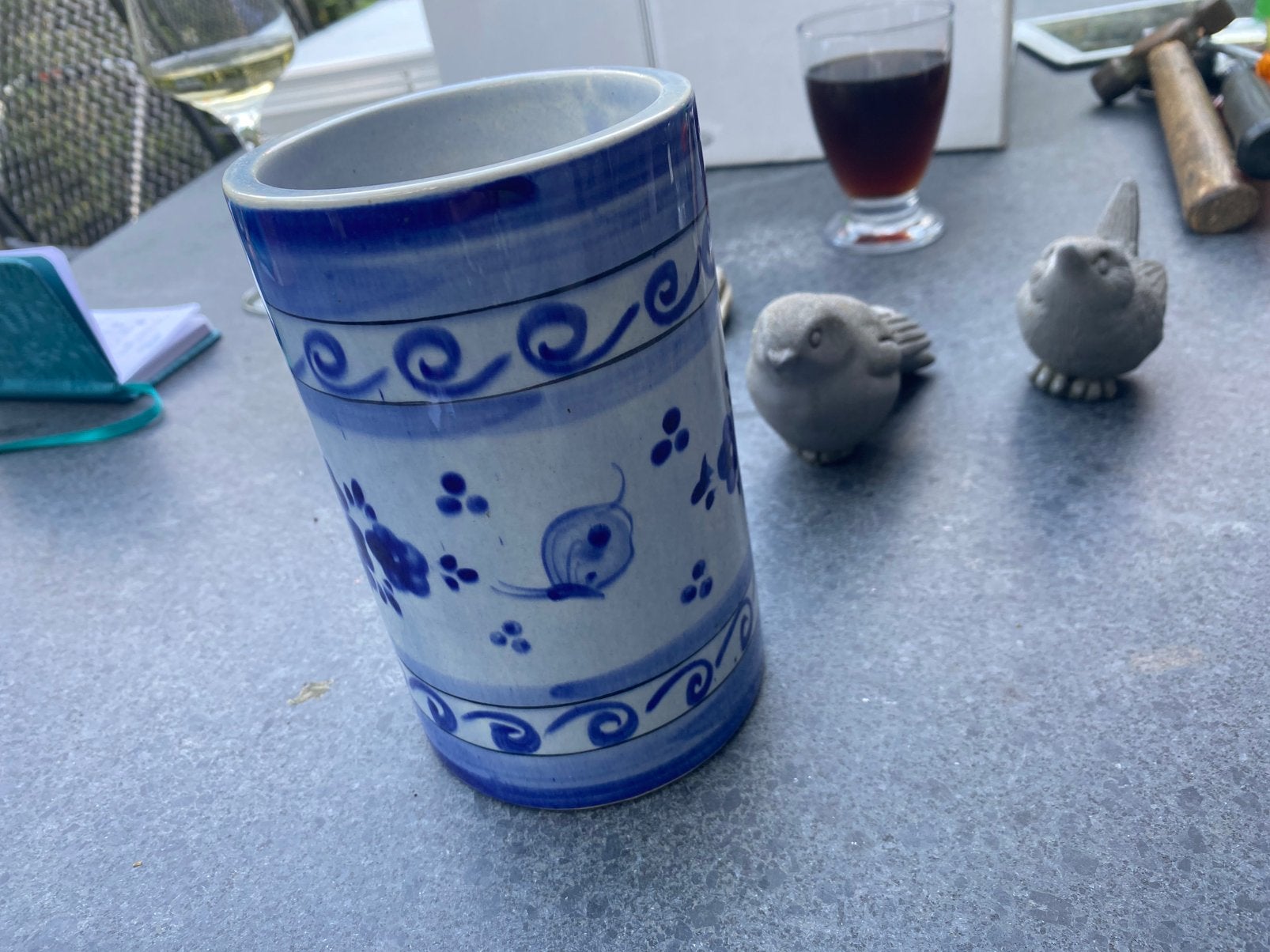 Handbeschilderde Mexicaanse keramische vaas/beker, Ophalen