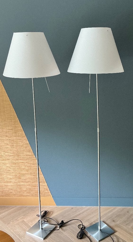 Staande dimbare designlamp luceplan Costanza (2x), Ophalen of Verzenden, Zo goed als nieuw, Modern, Metaal