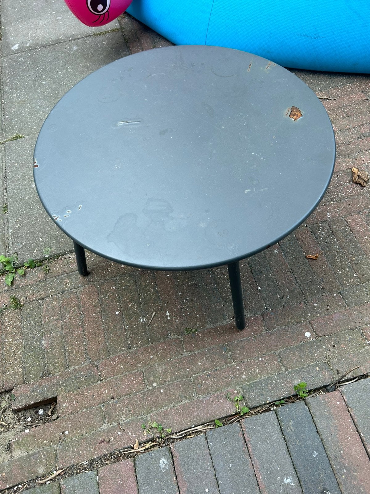 Tuintafel diameter 60 cm, Tuin en Terras, Tuintafels, Ophalen, Gebruikt, Rond, Metaal