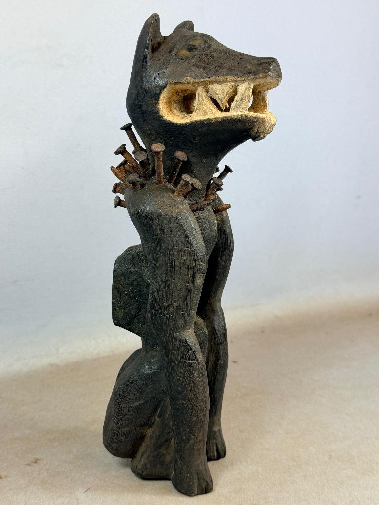 260528 Afrikaans Fetisch Bakongo Nkisi Nkondi rond uit Congo, Ophalen of Verzenden