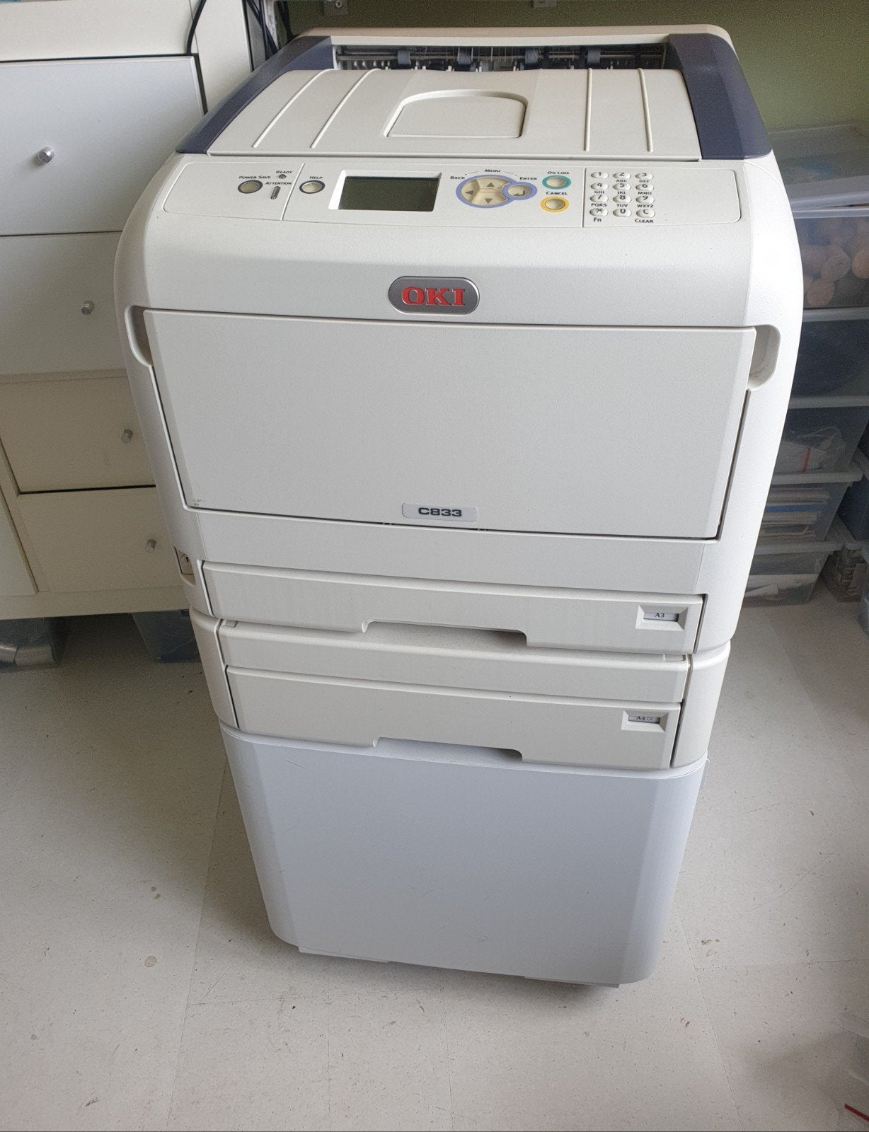 OKI C833 A4/A3 LED Laser kleurenprinter towerversie, Computers en Software, Printers, Ophalen, Draadloos