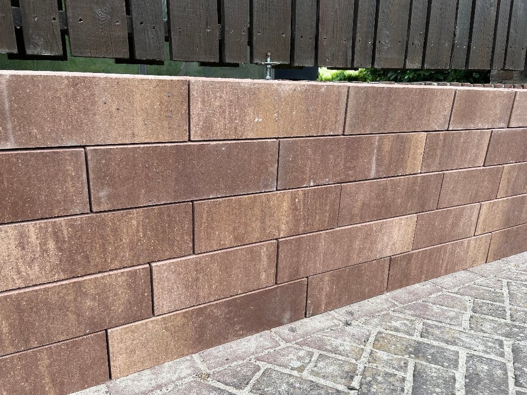 Koopje!! 120 ST STAPELBLOKKEN Glad € 125,00!! bruinrood, Tuin en Terras, Biels, Nieuw, Ophalen of Verzenden, Minder dan 100 cm