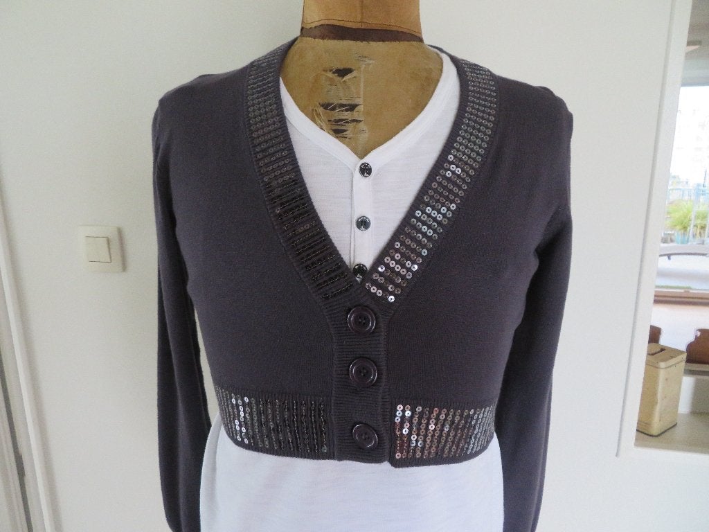 Dames vestjes kort Eksept nieuw maat L met glitters, Paars, Maat 42/44 (L), Nieuw, Ophalen of Verzenden