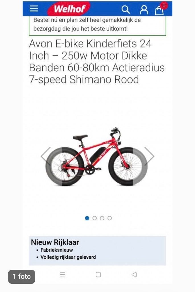 Avon fatbike-e bike voor kinderen 9-16 jaar 699€ nieuw, Ophalen, Zo goed als nieuw, Schijfrem, 20 inch of meer