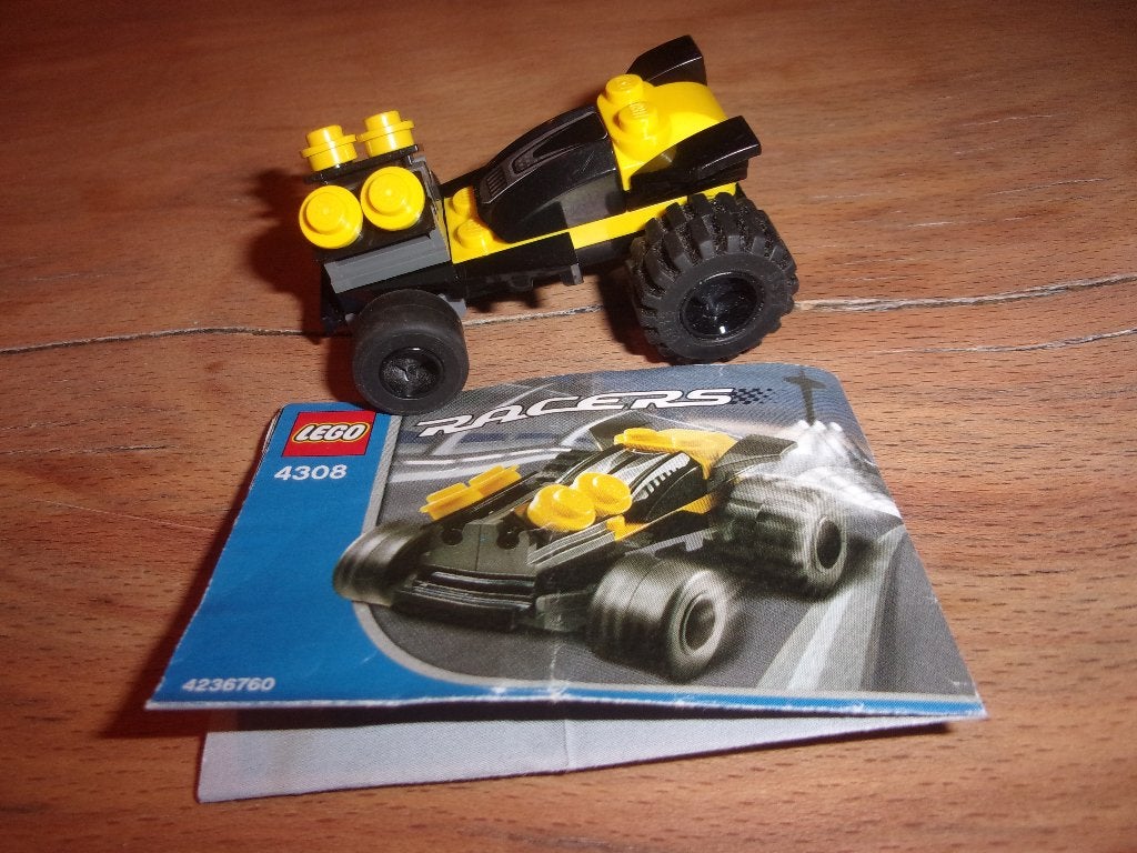 Lego Racers / Drome Racers 4308-1 Yellow Racer uit 2004, Gebruikt, Lego, Inclusief instructies, Ophalen of Verzenden