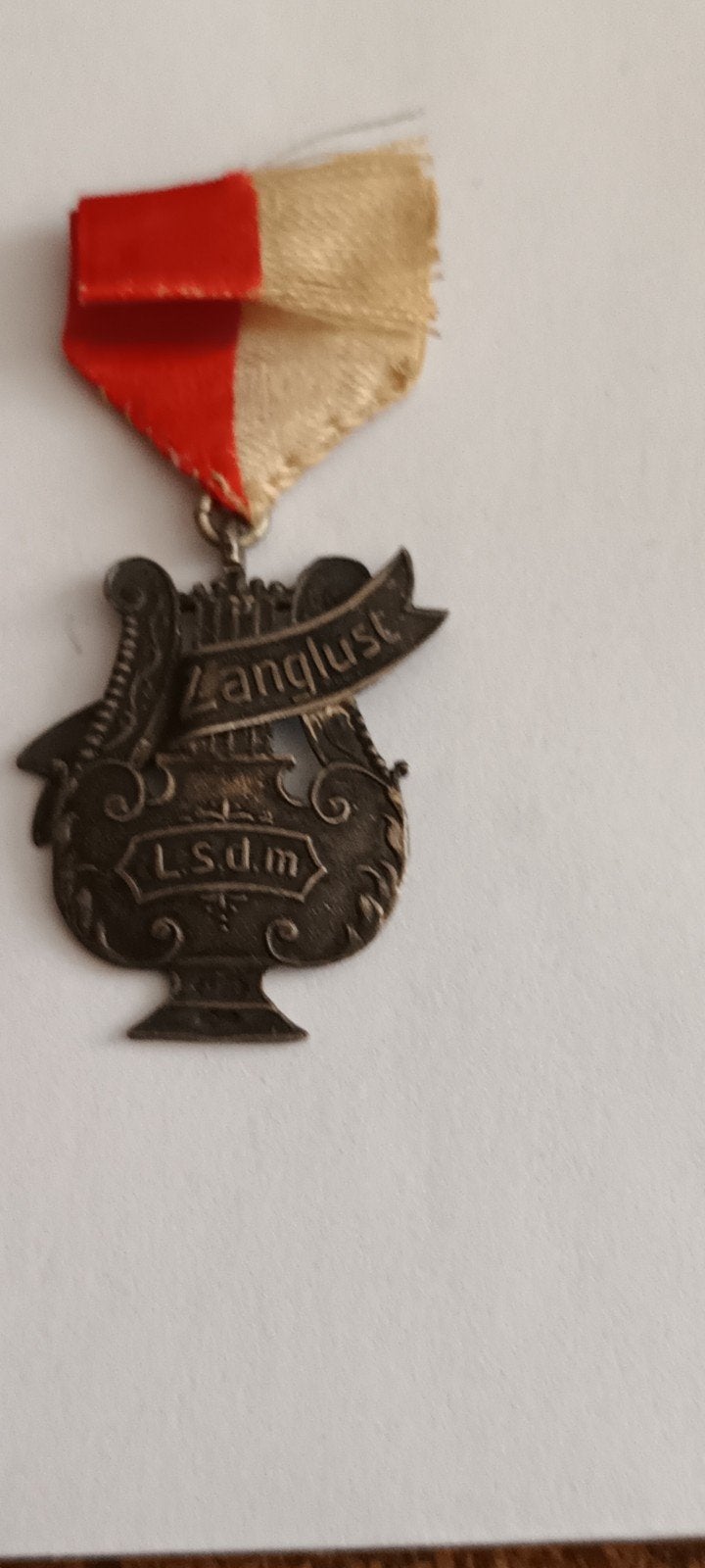 Oude Zanglust L.S.d.m. medaille met lint, Ophalen of Verzenden