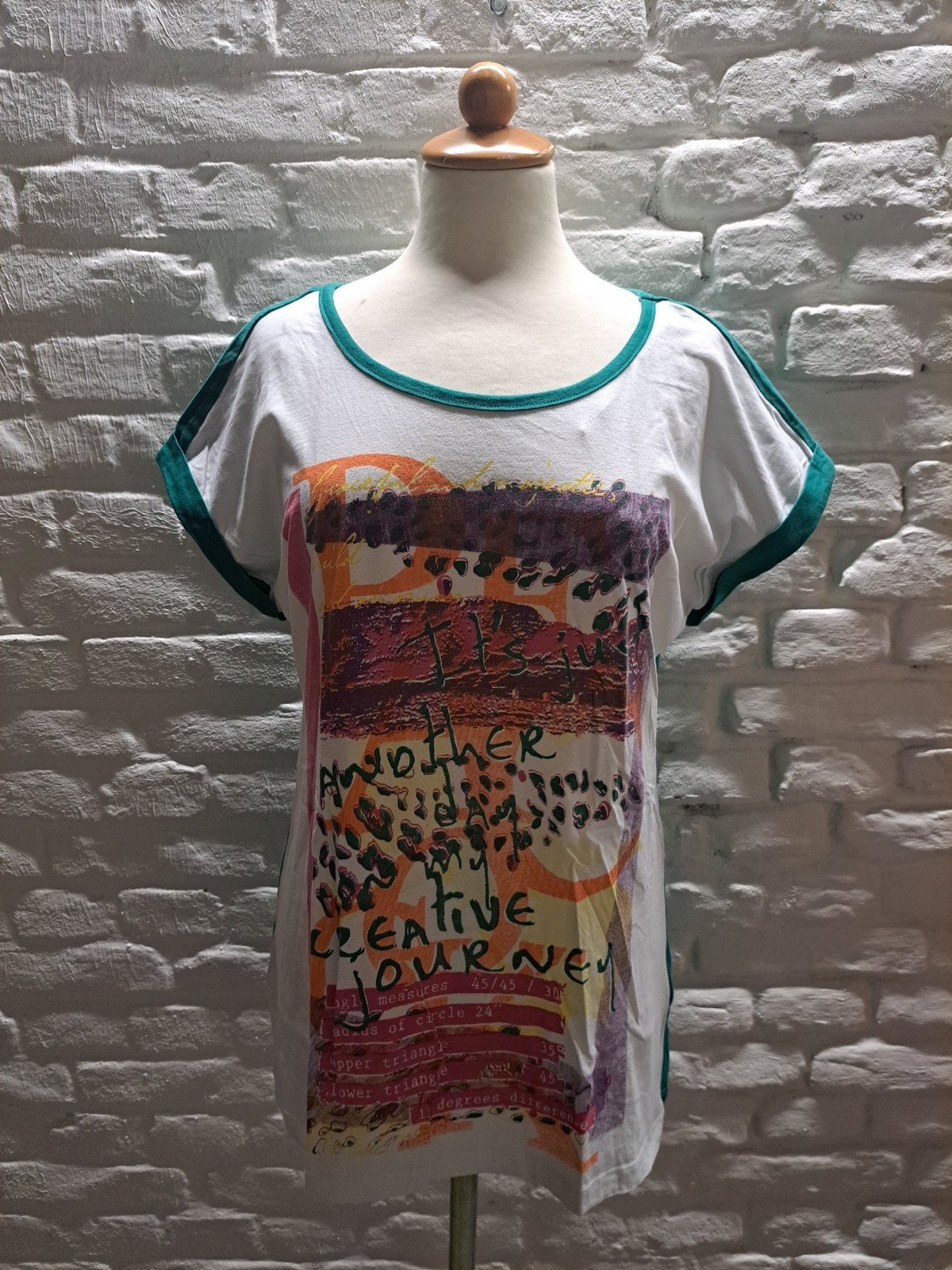Wibra T-shirt met print, maat 42, Kleding | Dames, Maat 42/44 (L), Korte mouw, Gedragen, Wibra