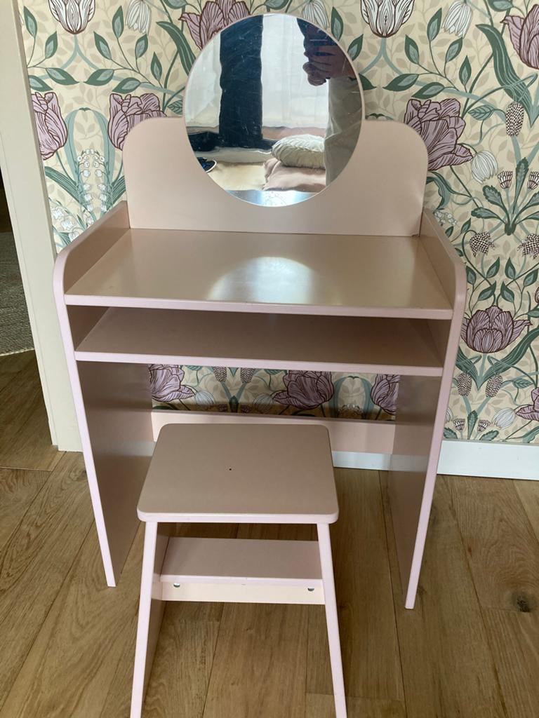 Meisjes kaptafel met krukje, Ophalen, Gebruikt, 50 tot 100 cm, Minder dan 100 cm