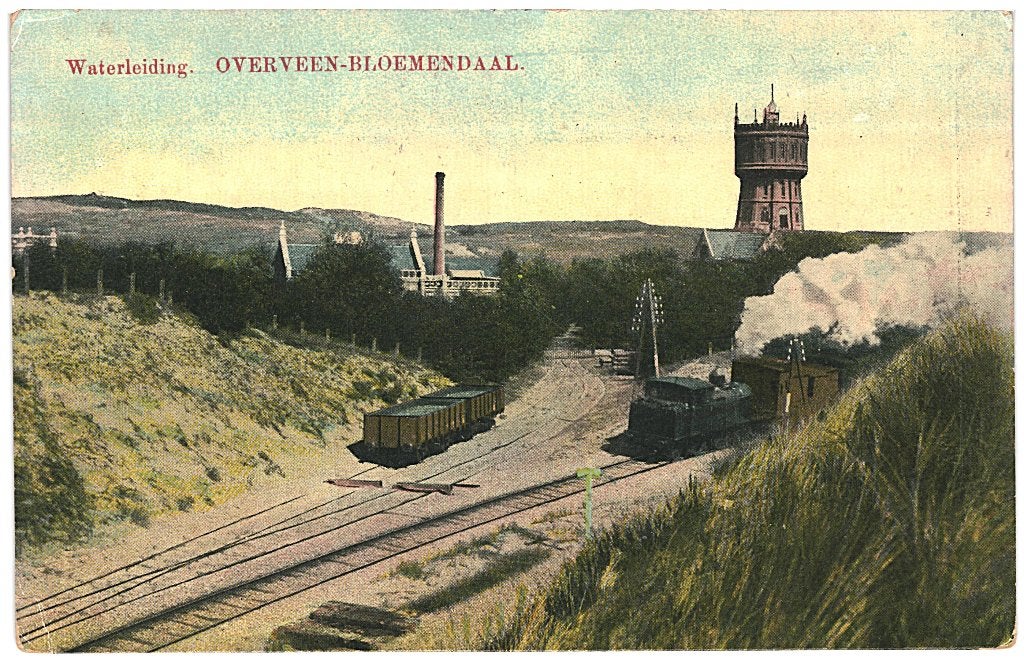 700159 Overveen Bloemendaal NH 1912 Waterleiding Trein