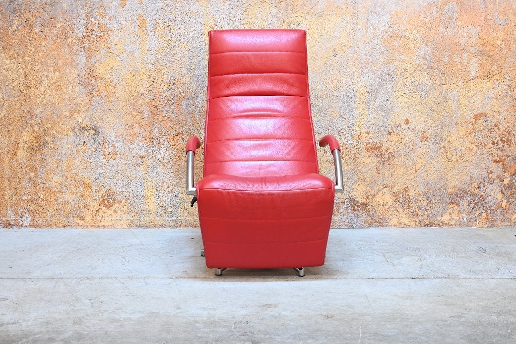 ZGANieuw rode leren Jori Mensana design relax fauteuil, Jori, 75 tot 100 cm, Ophalen of Verzenden, Jori
