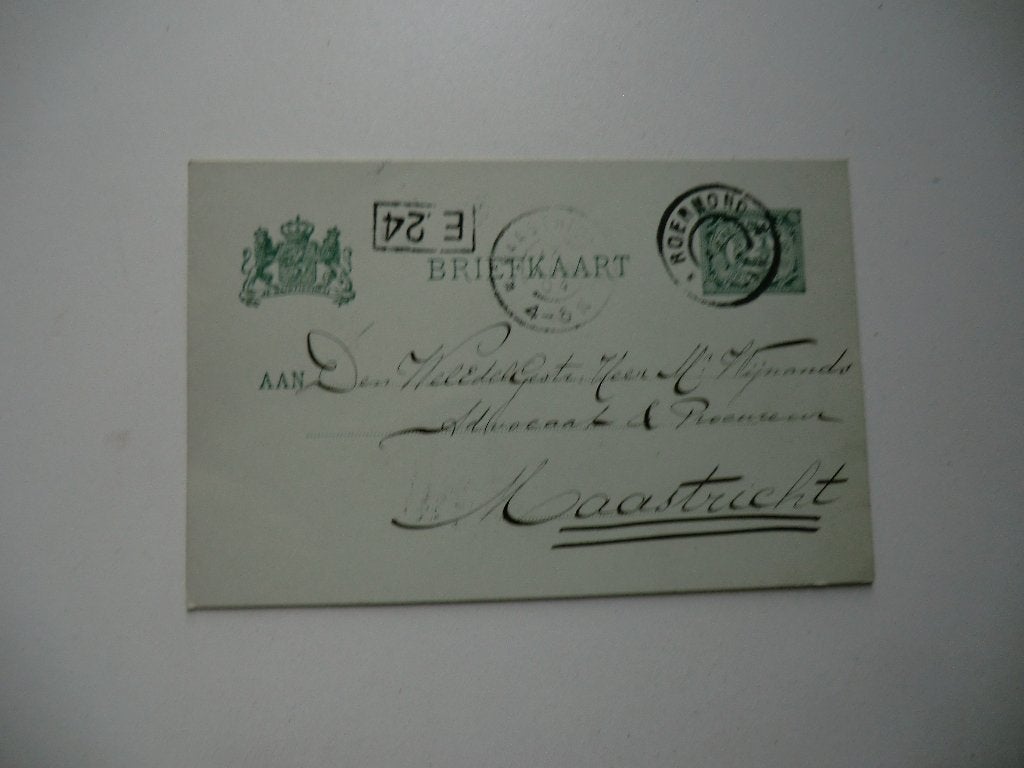Maastricht,mr.Wijnands,Advocaat,Roermond,1904, Verzamelen, Ansichtkaarten | Nederland, Ophalen of Verzenden, Voor 1920, Gelopen