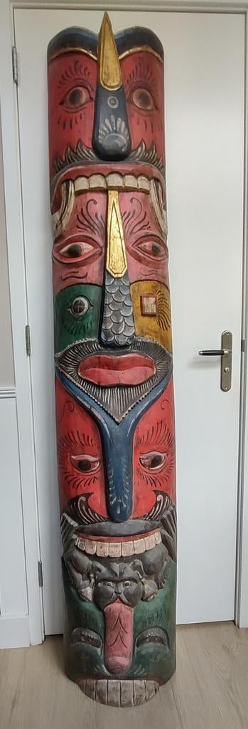 Mooi Origineel Houten Masker/ Totempaal, Ophalen