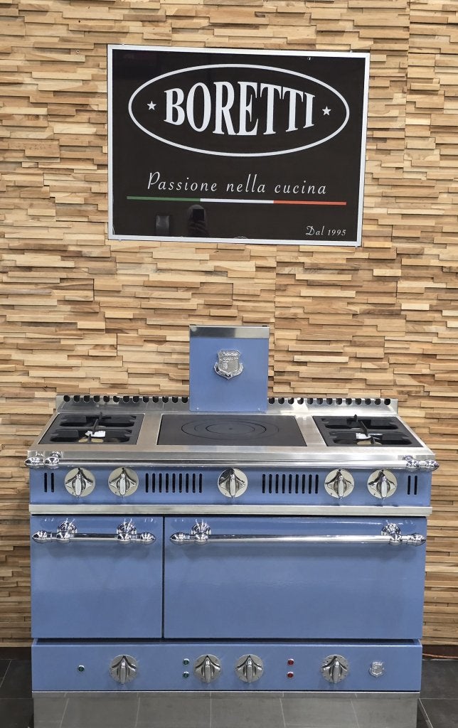 Luxe Delaubrac Fornuis 120cm baby blauw + rvs 2 ovens, Niet ingevuld, 60 cm of meer, Niet ingevuld, Ophalen of Verzenden