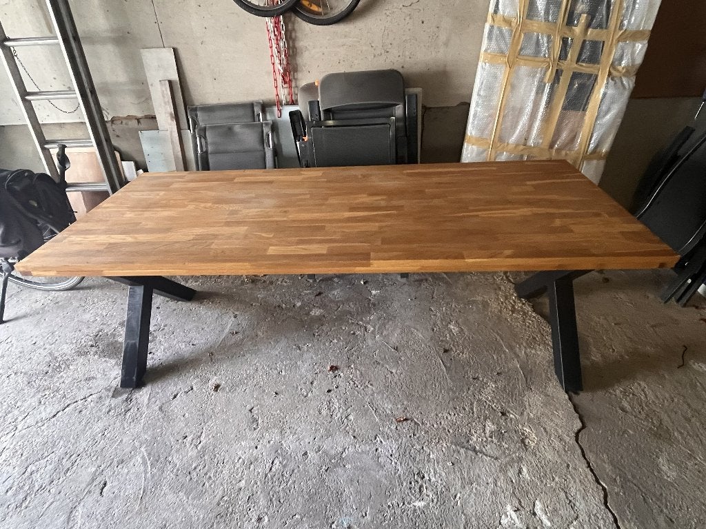 Ruime mango houten eetkamertafel (220x91x74), Huis en Inrichting, Ophalen, Overige materialen, 200 cm of meer, 50 tot 100 cm