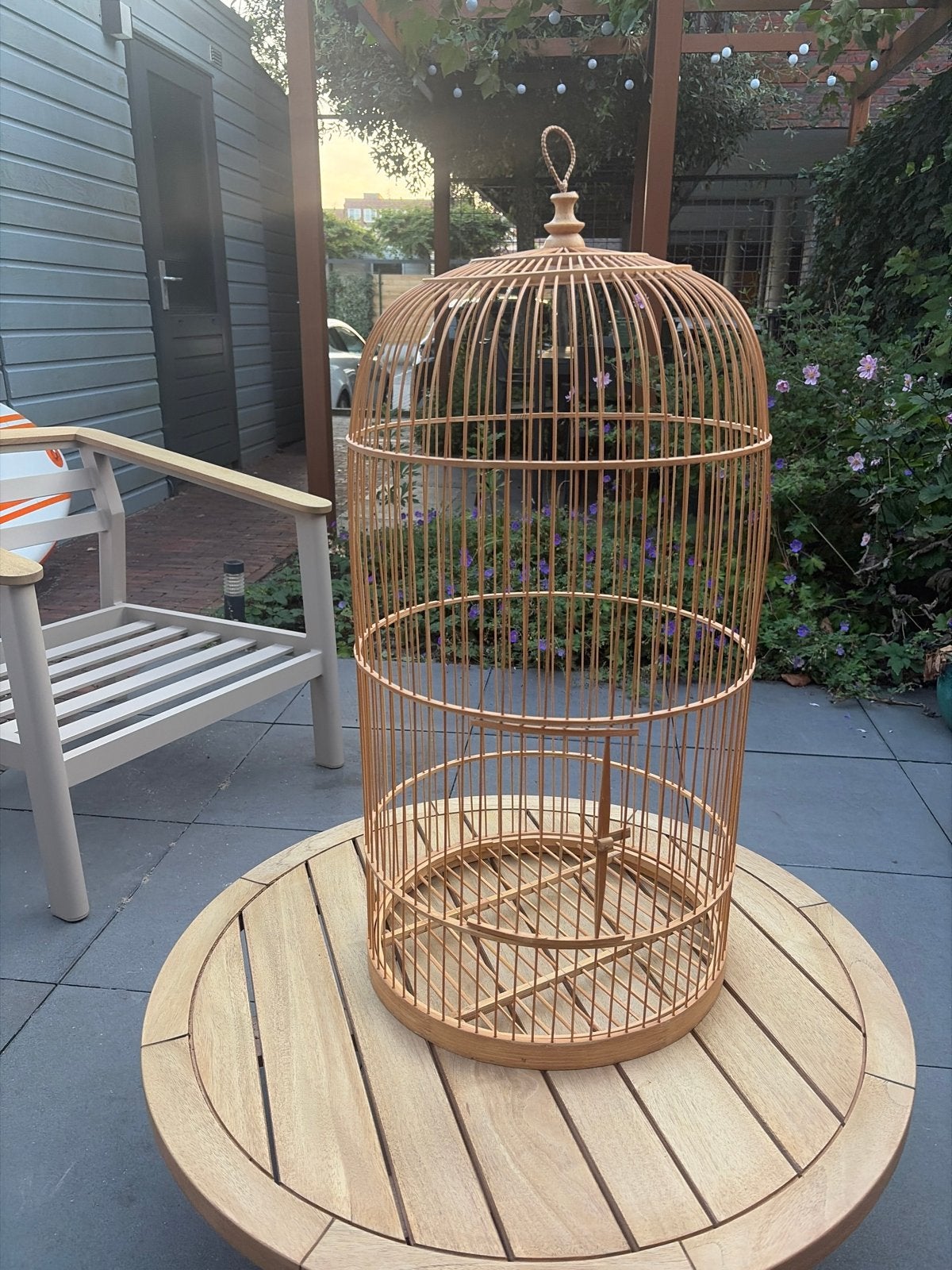 Houten decoratieve vogelkooi, Ophalen, Zo goed als nieuw, Hout