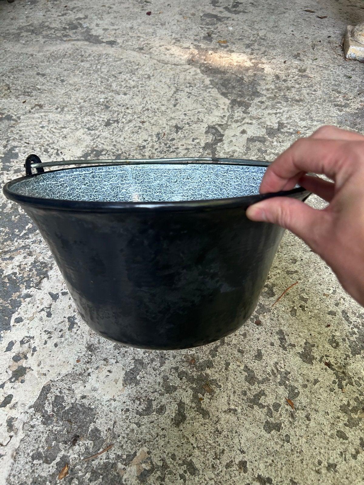 Grote pan met hengsel - 32 cm diameter, Gebruikt, Met handvatten, Ophalen of Verzenden, Kookpan