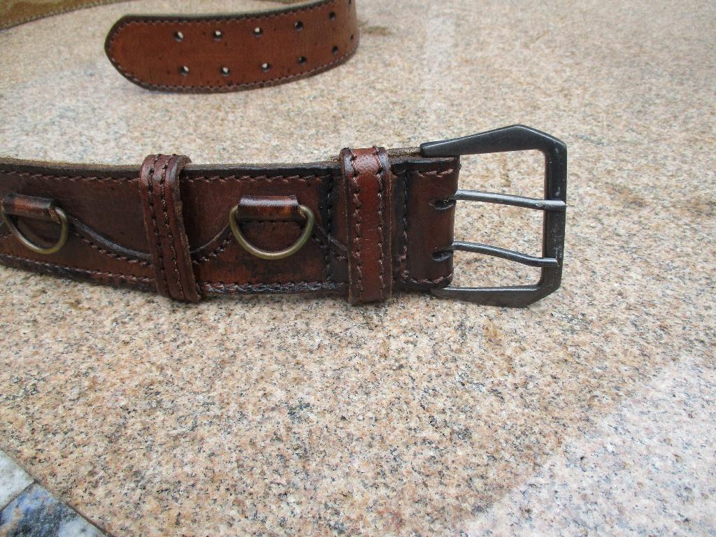 Vintage lederen broekriem Ceintuur Roberto Bellido., Kleding | Dames, Riemen en Ceinturen, Verzenden, Echt leder, Heupriem, Zo goed als nieuw